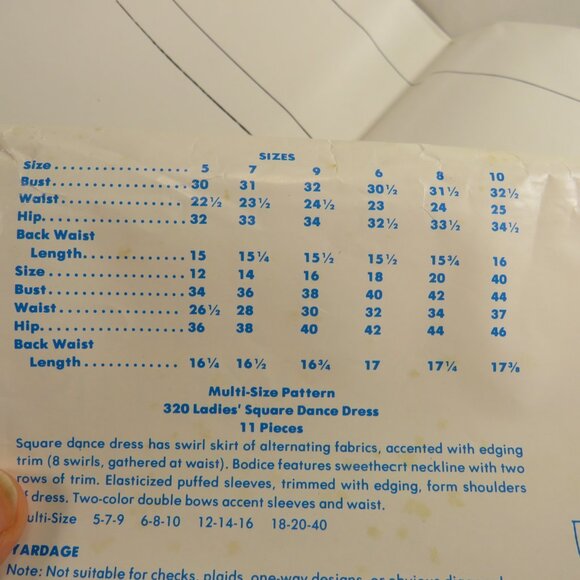 VTG Authenic Pattern Inc #320 Large Full Square Dancing Circle Skirt Swirl Pat. - Picture 11 of 15